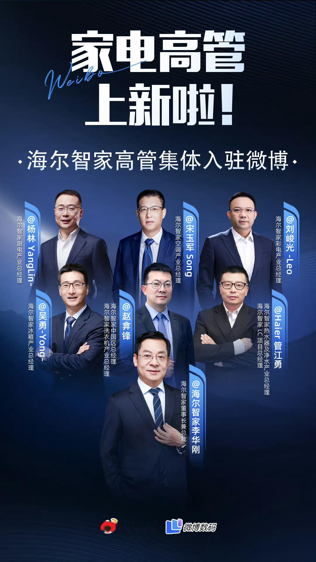 周云杰和高管团首次合体亮相海尔真是把用户需求刻进DNA了！如今高管们集体入