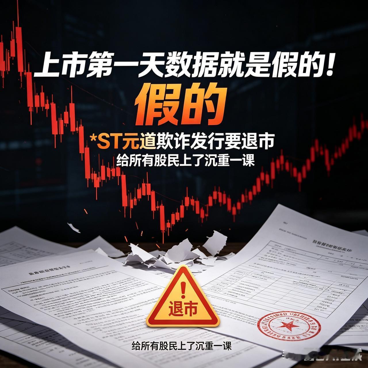 上市第一天数据就是假的！*ST元道欺诈发行要退市，给所有股民上了沉重一课！[捂脸