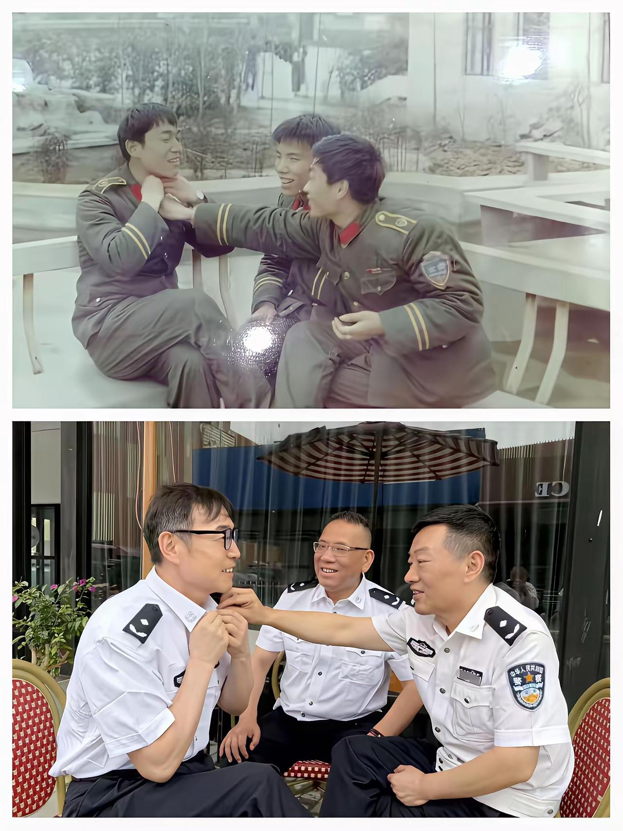 二三十年时间过去了，三个人同时穿上了白衬衣，这种情况肯定是在市局以上的公安机关才