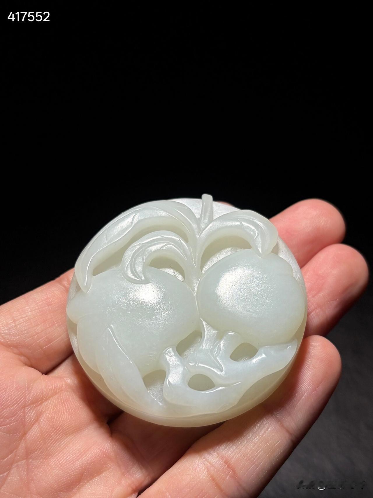 清和田玉福寿双全玉佩尺寸直径5.48厘米，厚1.47厘米