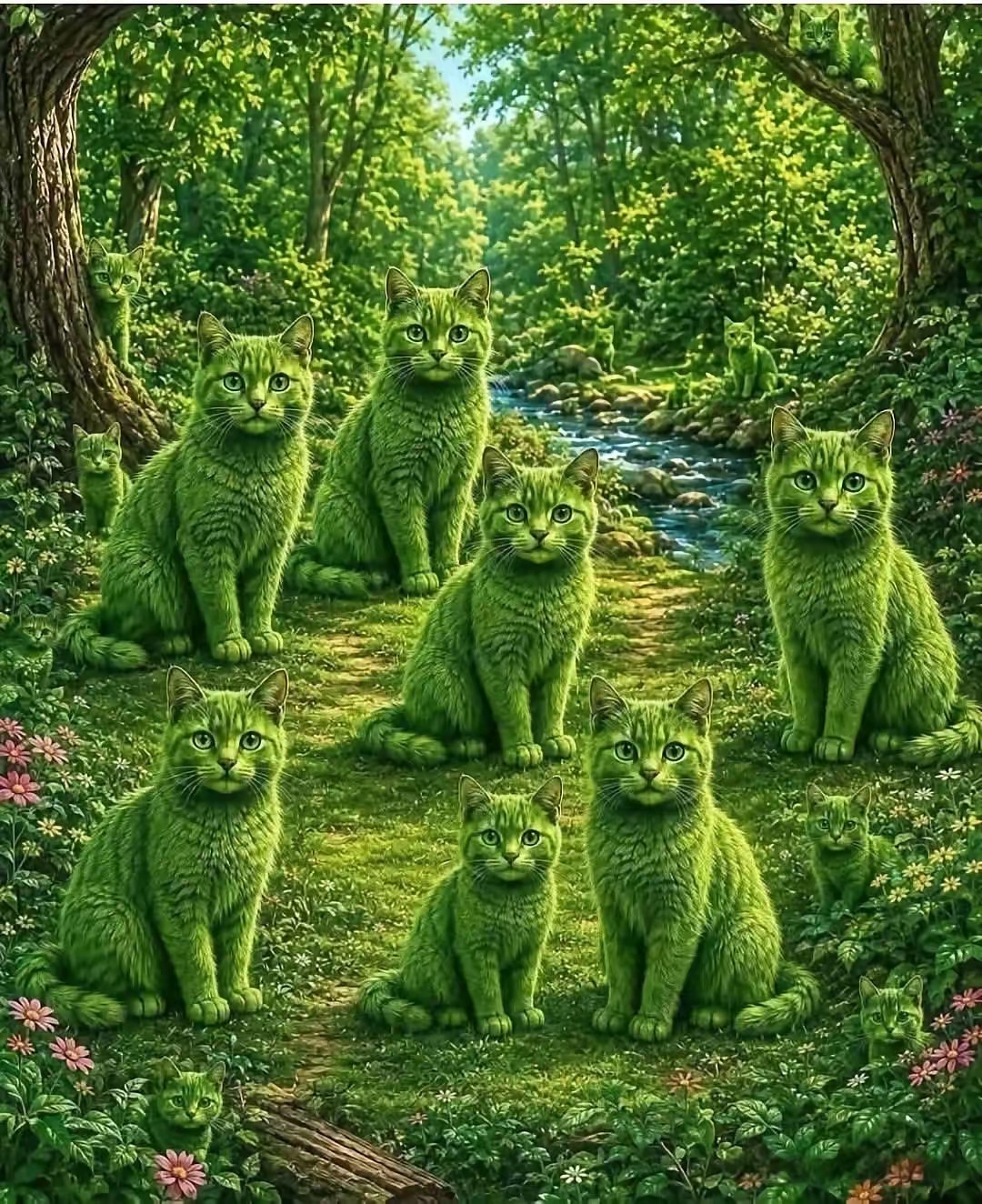 考考你的眼力你能看到几只猫？