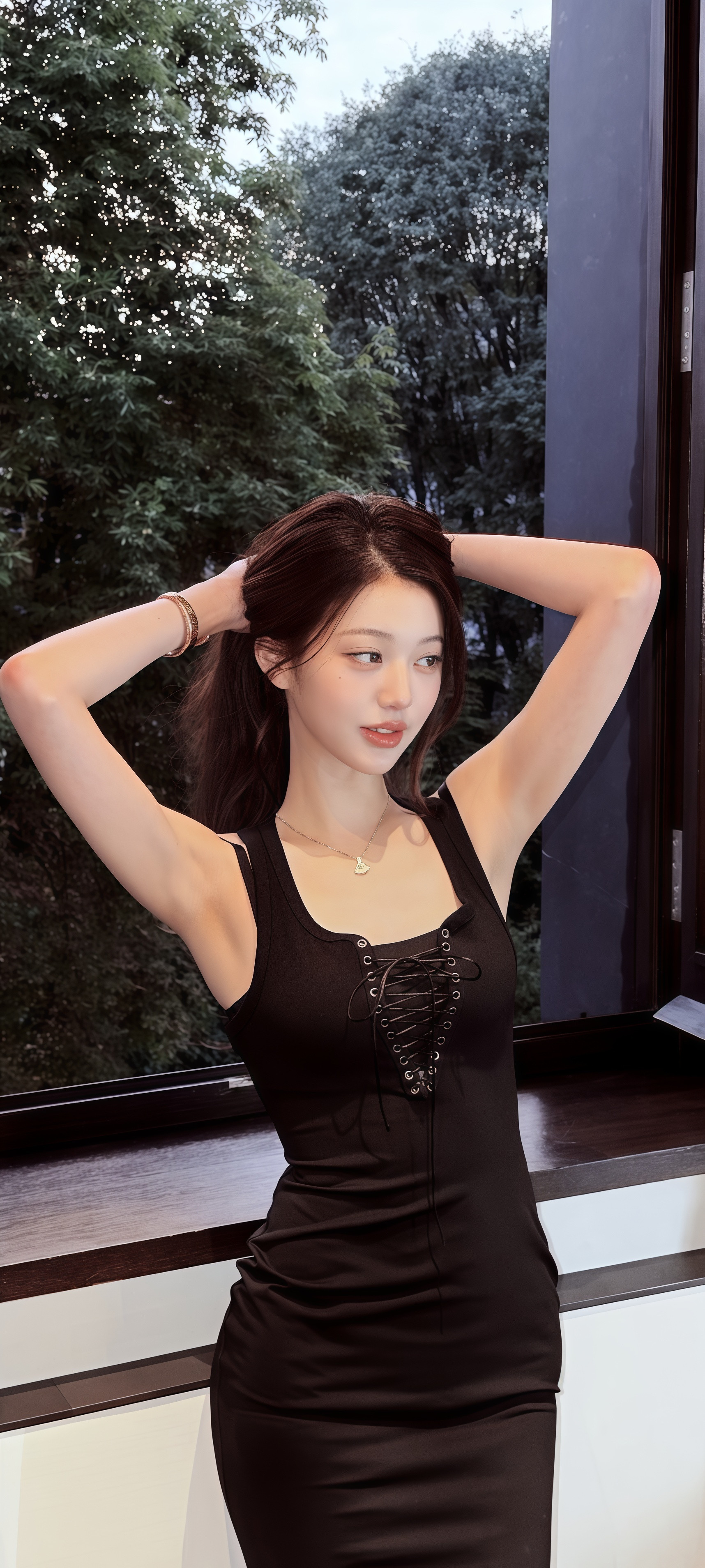 张元英黑色系壁纸更新🆕🆕女神如此美妙的脸蛋与身材​​​​