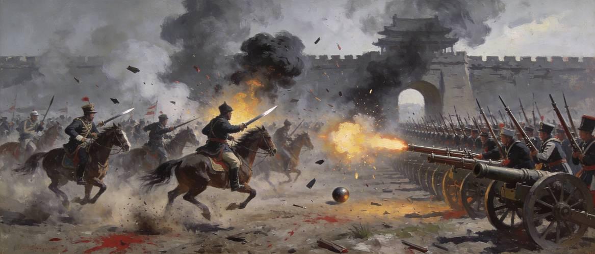 很多人骂排枪战术是"排队枪毙"，可1860年八里桥一战，它真把清军最精锐的骑兵冲