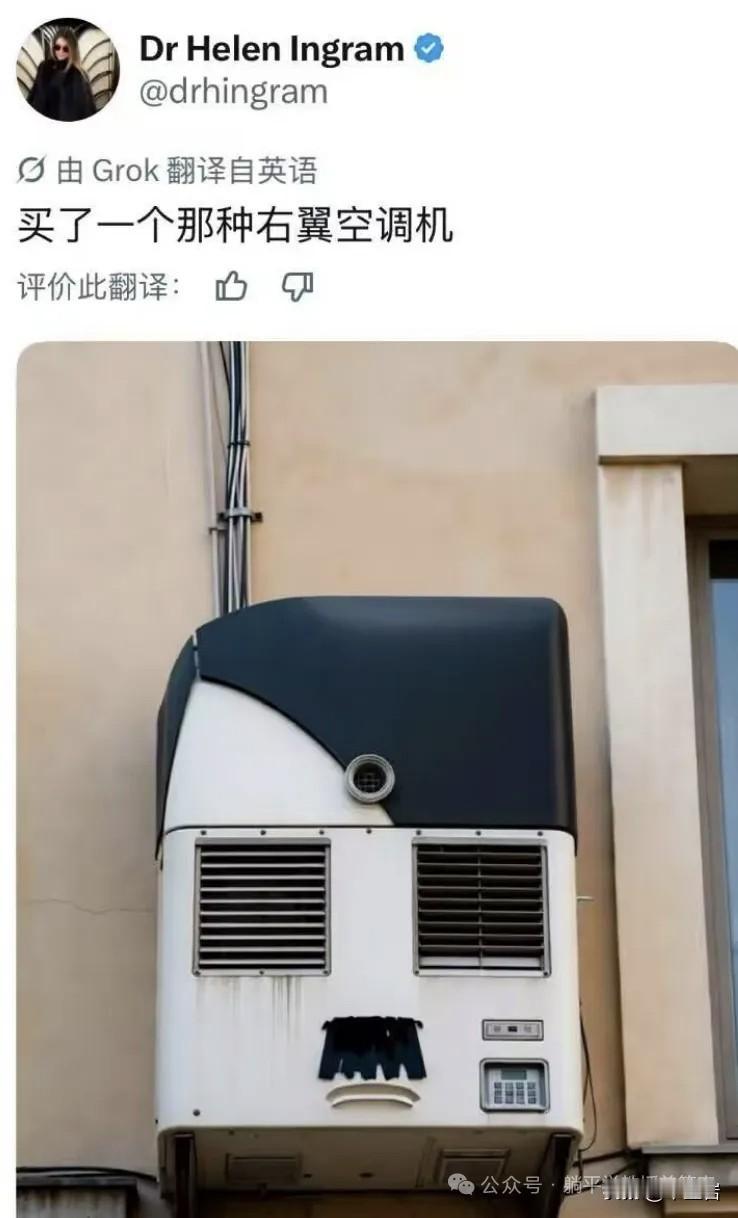 今日份笑话:你在欧洲装空调很可能成为右翼人士，一不留神就可能成了极右翼分子！嗯