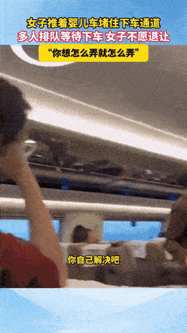 那个推着婴儿车堵住高铁下车通道，不让别人过，乘务员劝说后转身扔下孩子就走的妈妈可