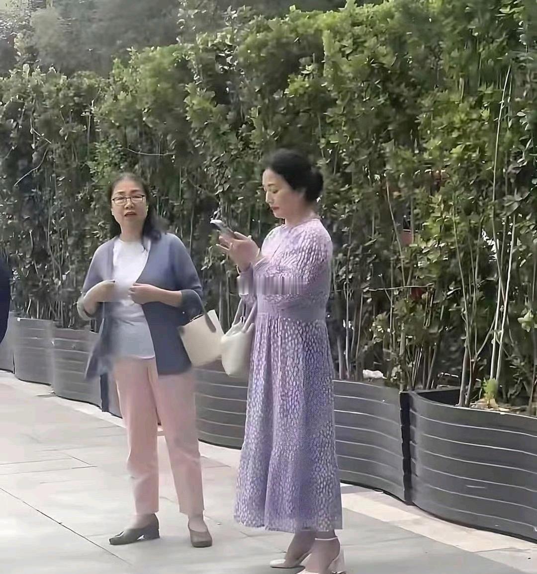 刘亦菲妈妈被偶遇，都65岁了，保养的挺好的