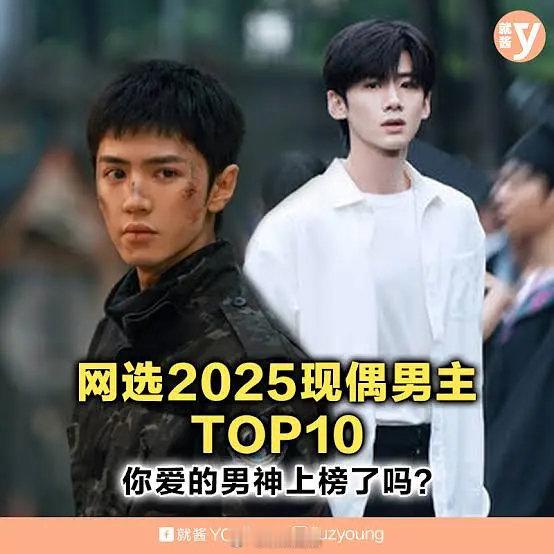 外网评选的2025内娱现偶男主top10top1陈哲远白色橄榄树top2张