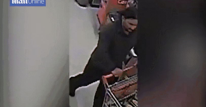 成功偷走18大瓶油, 并大摇大摆走掉!