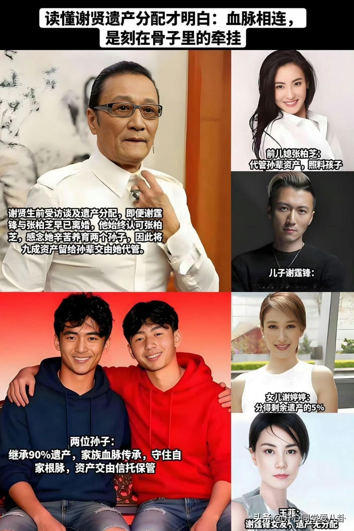 其实就是说的好听谢贤去世谢霆锋和谢静婷都不在身边不信你算算时间，根本对不上