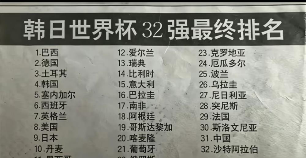 2002年世界杯，国足三场全败。一球没进。净吞九弹。小组垫底。