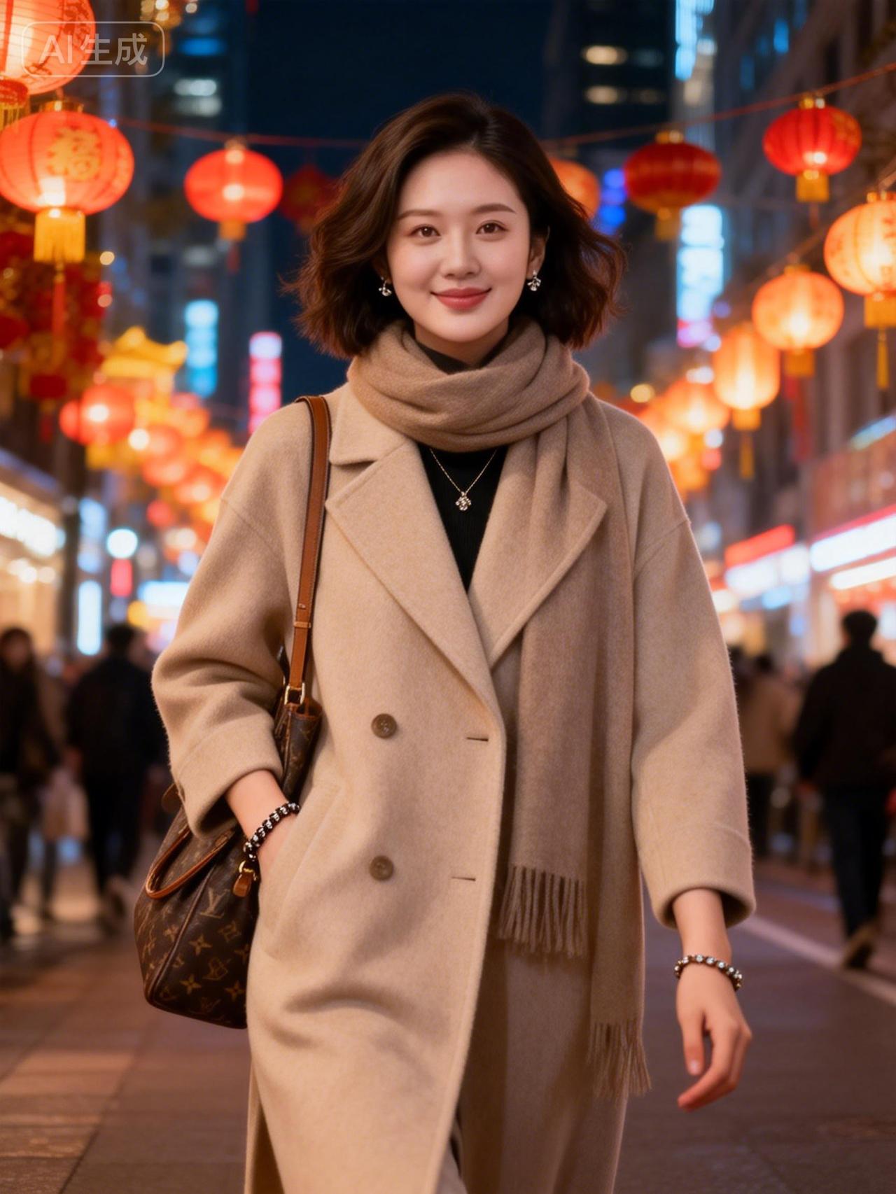 冬日暖阳下，漫步在灯火阑珊的街头，感受都市的繁华与宁静。