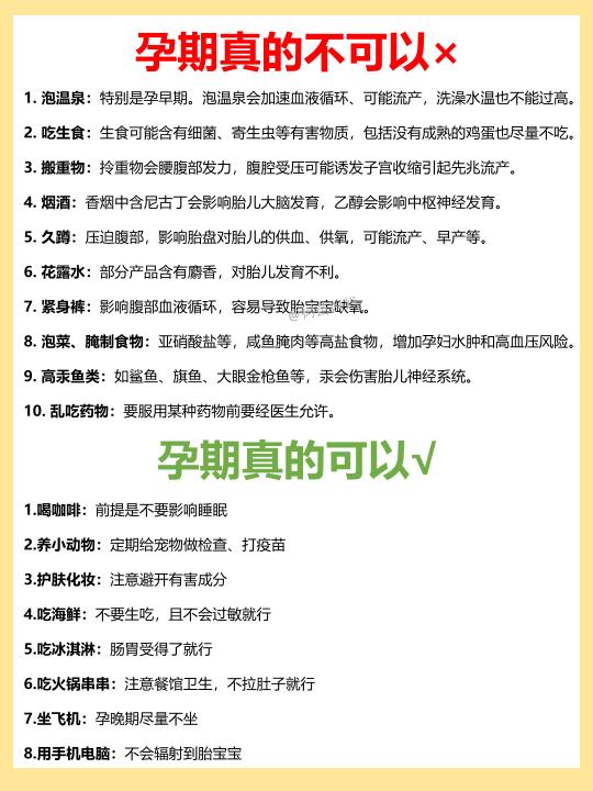 孕期可以不可以✔️这些事越早知道越好‼️