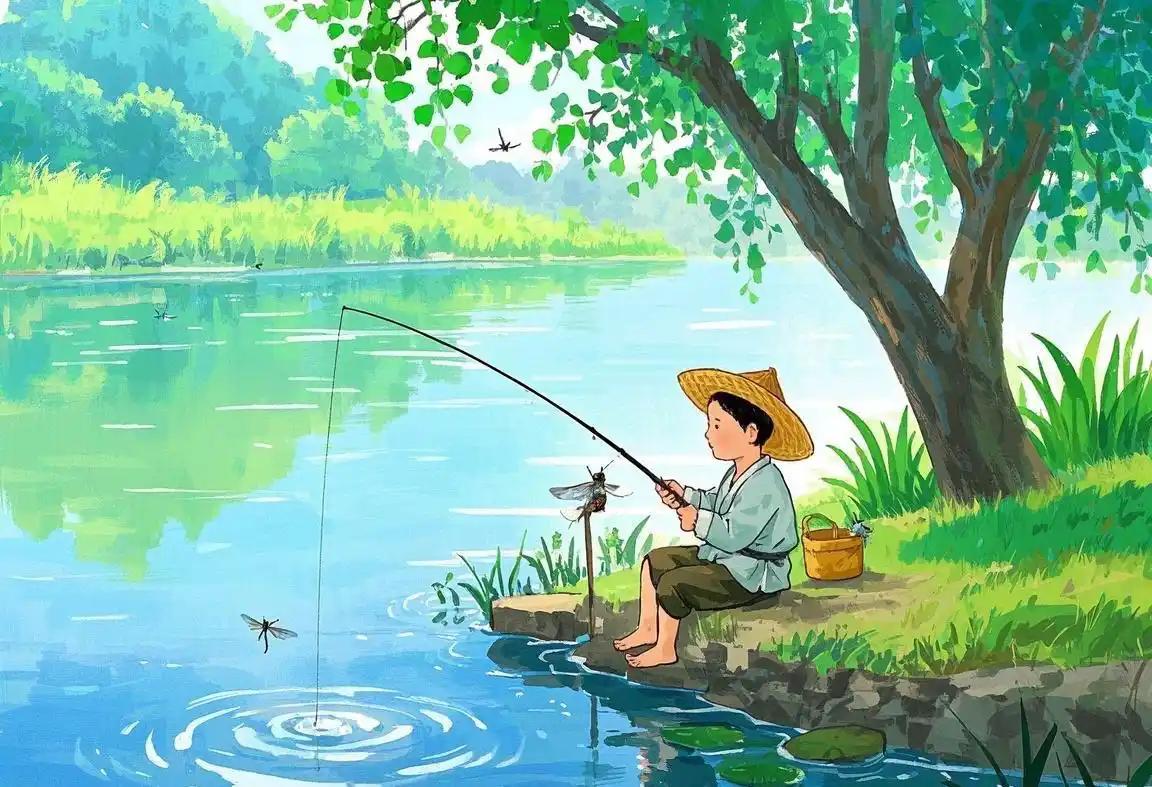 钓鱼的人不在于鱼，而是在享受“等‘’的过程喜爰垂钓的人，不论走剥到哪里，听见