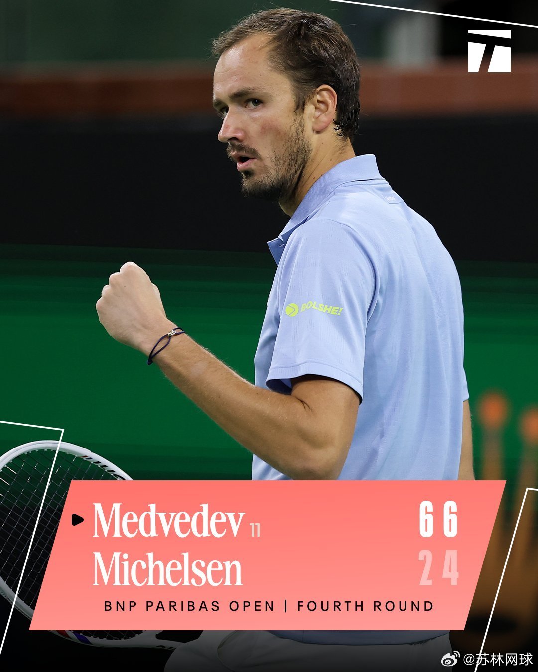 🇪🇸阿卡拉斯赛季15连胜世界第一以6-1/7-6击败鲁德，获得2026赛季1