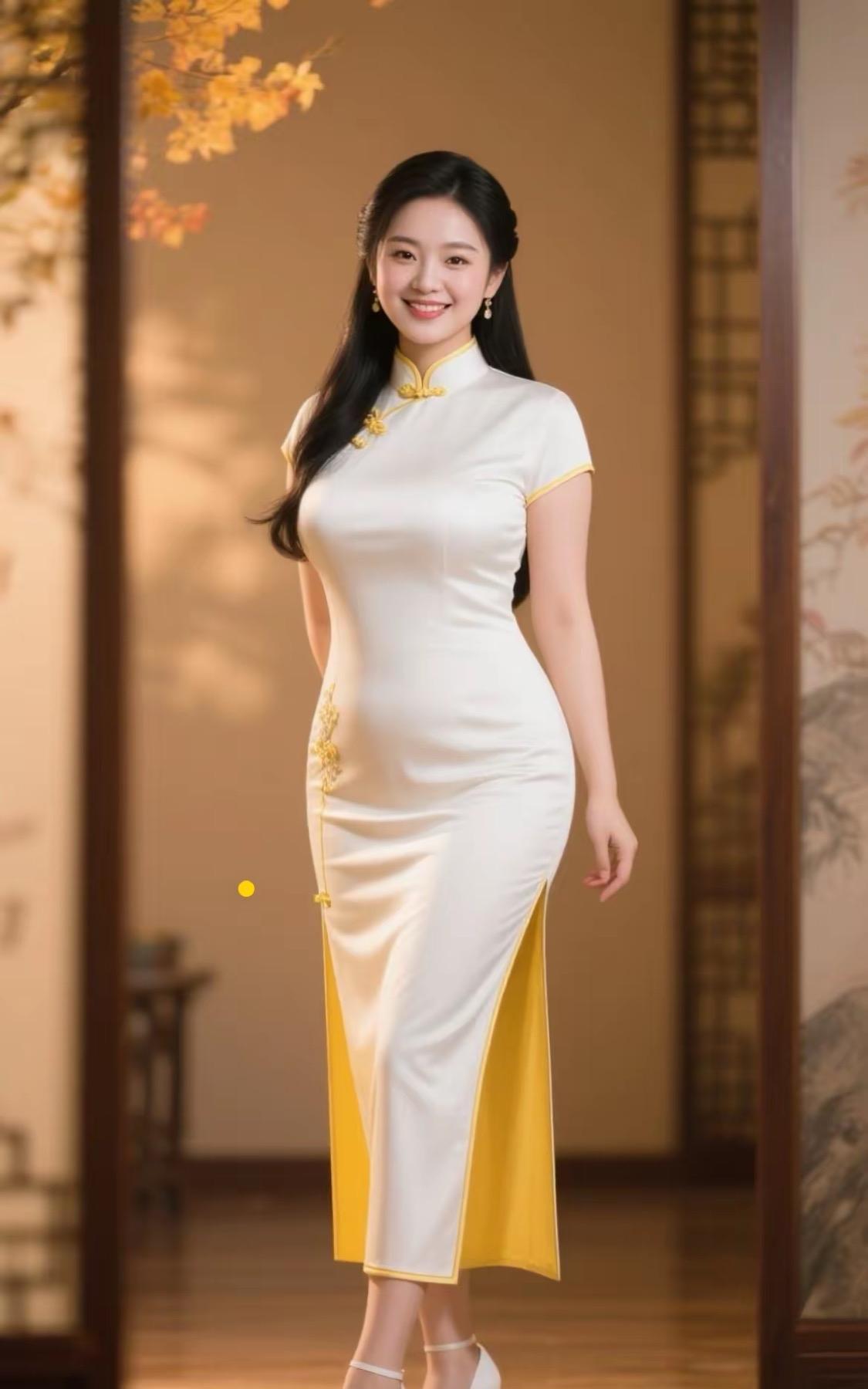 裹着的雅——赞旗袍之美锦缎裁成雅韵长，盘花扣绕映晴光。纤腰束得风姿秀，窄袖笼