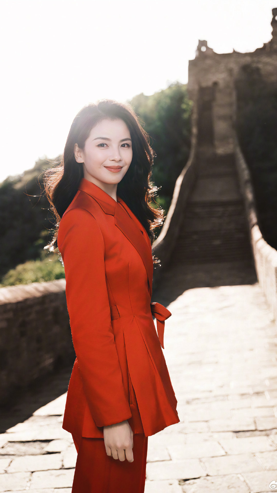 #刘涛#🇨🇳#刘涛这个脸太国泰民安了#长城上走来一抹中国红​