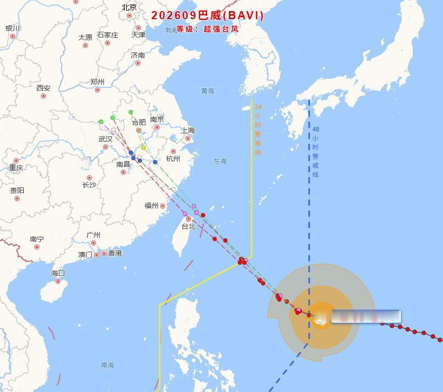 这台风百威，朝着鄂豫皖就来了？台风实时预测，目前风力有17级，预计四天之后到达