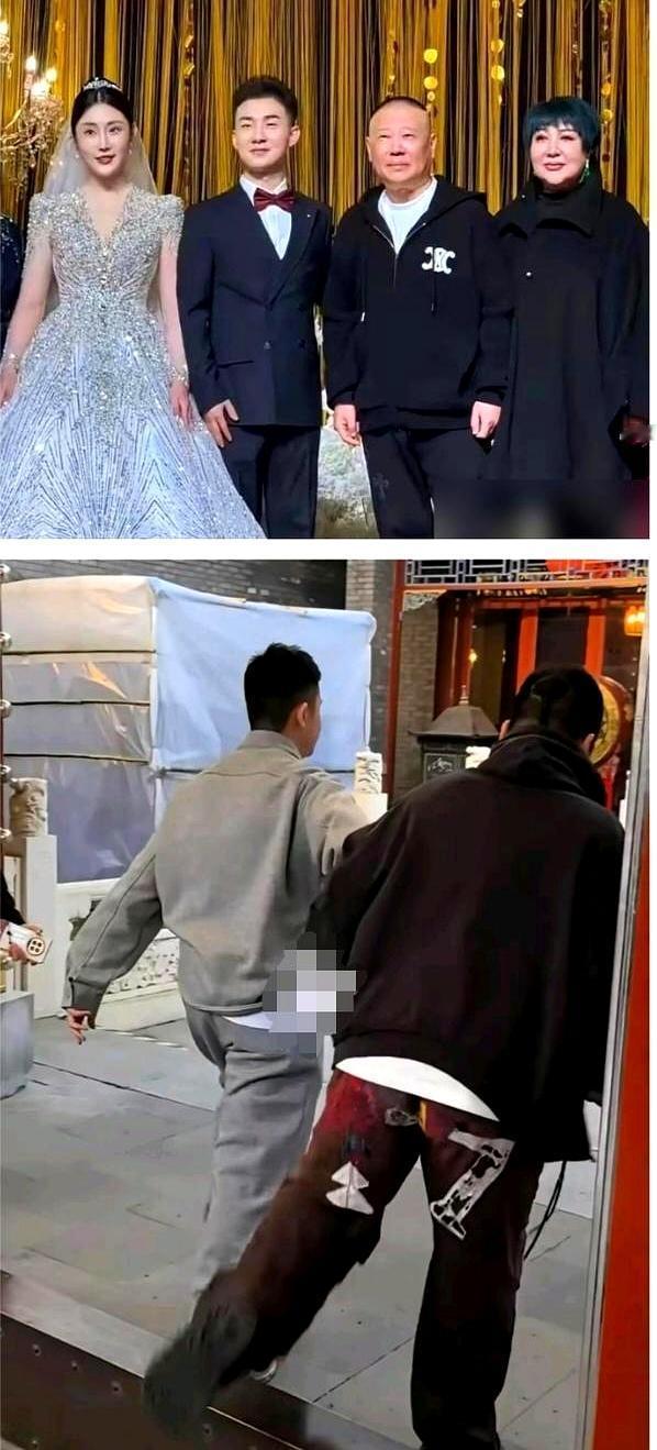 170斤的郭汾阳，被人搀着胳膊，才迈得上婚礼台阶。他甩开手去抢新娘捧花，蹦