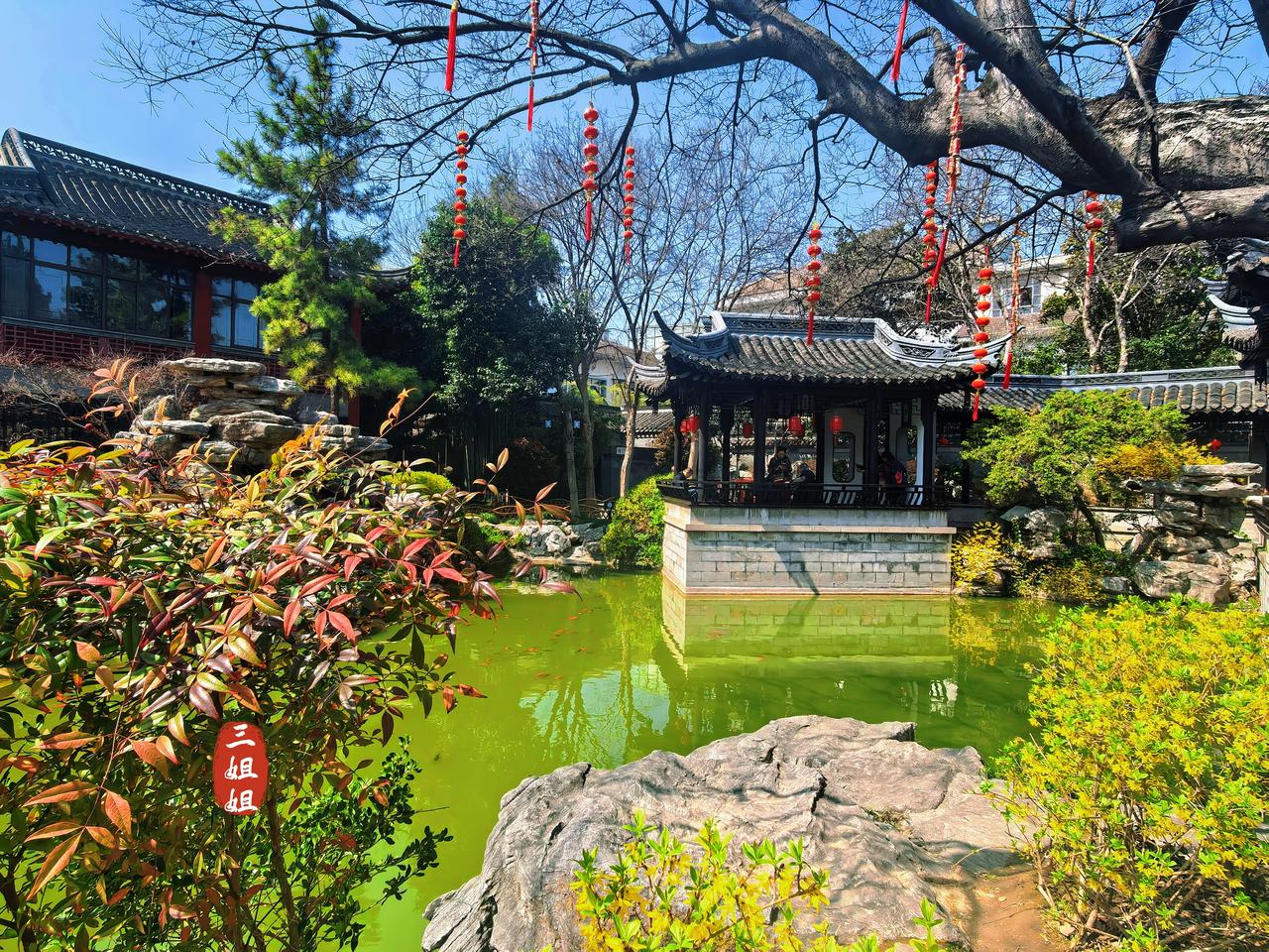 ‌泰州乔园‌，苏北地区现存最古老的私家园林。乔园，藏在江苏省泰州的一座古典园林