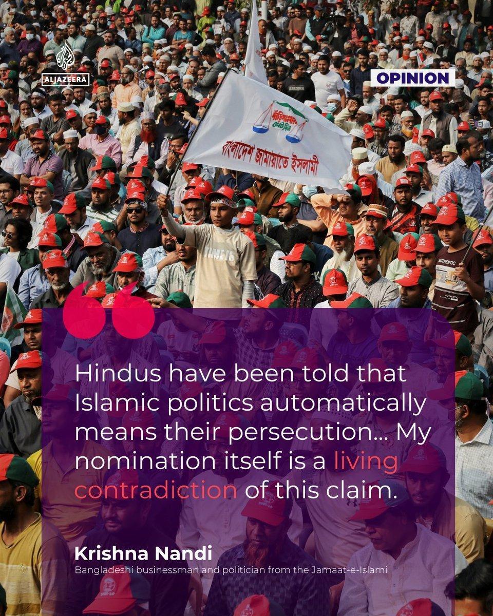 🇧🇩孟加拉国“伊斯兰大会”党首位印度教候选人克里希纳·南迪写道：若“伊斯兰