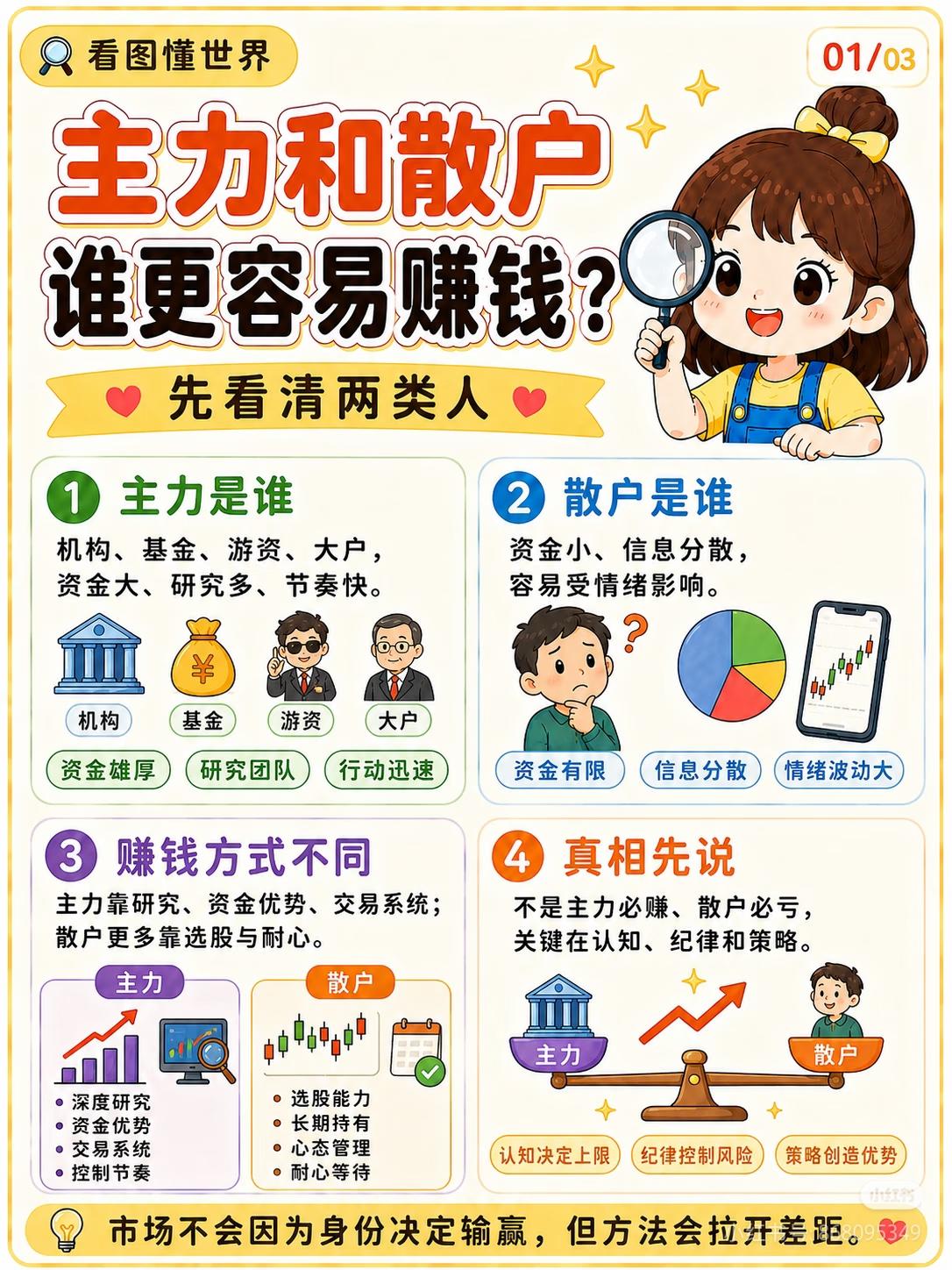 终于看透了！股市里主力和散户的真正差距为什么同样在股市里博弈，有的人长期稳