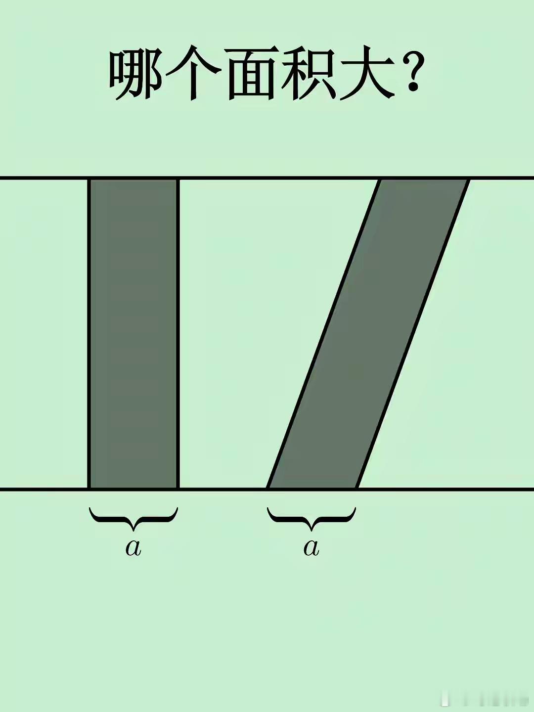 有没有数学课代表，哪个面积大？为什么？