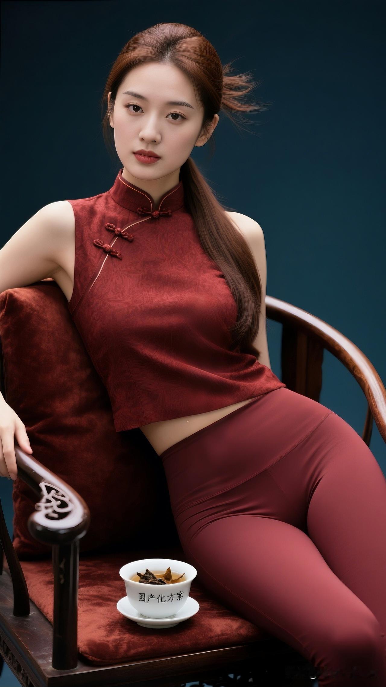 红袖添香夜，茶香满心间。女生红色系搭配怎么穿呢?复古旗袍穿搭，优雅气质，尽显东