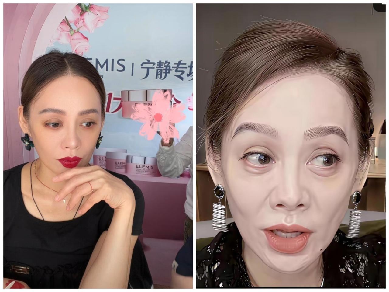 宁静在一场直播中，关掉了滤镜，也没有化妆，向人们展示真实的自己。自然老去并不