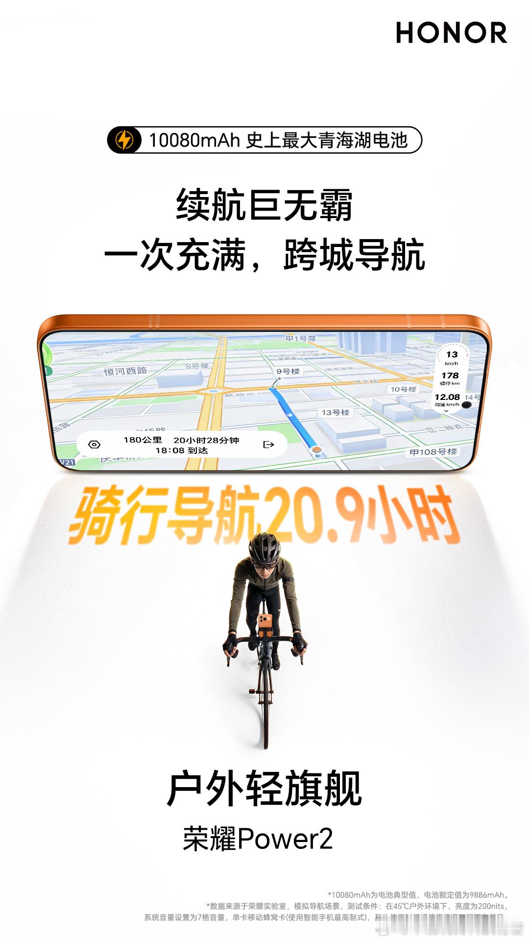 荣耀Power2，户外轻旗舰10080mAh史上最大青海湖电池，续航拉到满！IP