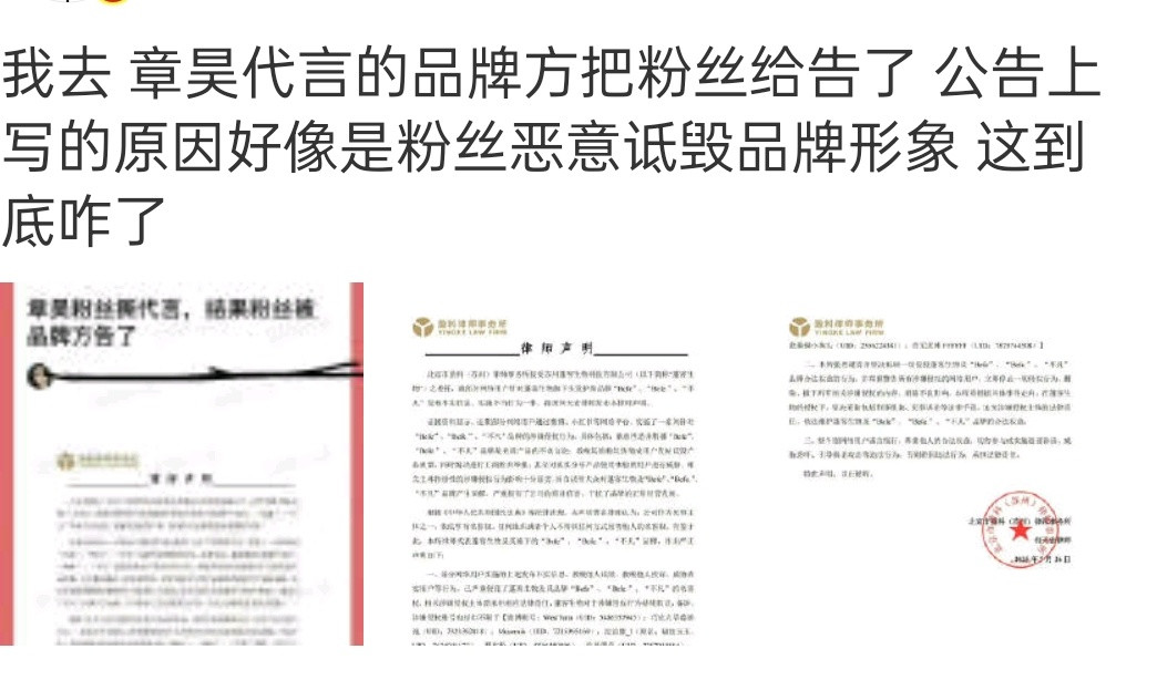 告了好多人，我就觉得粉丝挺冤的这种情况，明星接不接给粉丝一个准话，这样粉丝操碎了