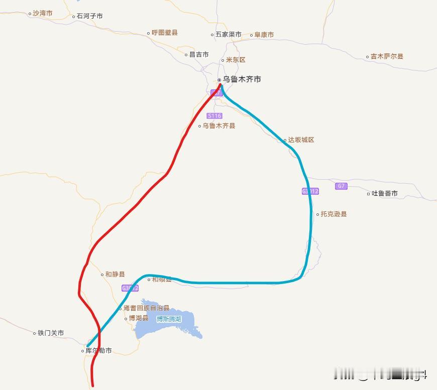 乌鲁木齐到库尔勒直线高速公路开通，结束绕行吐鲁番因为天山，分为了北疆和南疆