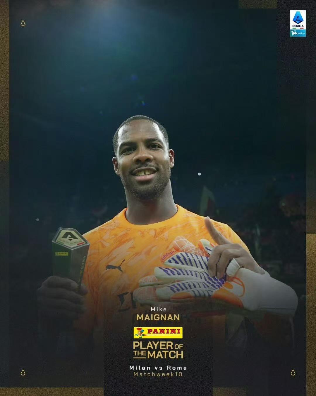 迈尼昂，能不能不走？AC米兰1：0胜罗马，迈尼昂扑出了迪巴拉的点球。印象当中，