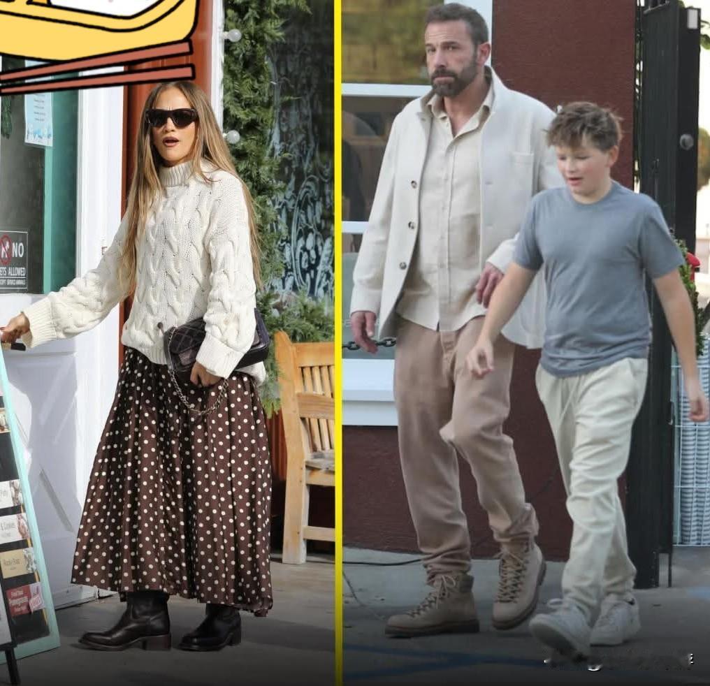 好莱坞女星詹妮弗·洛佩兹与本·阿弗莱克在洛杉矶重聚，与13岁的儿子塞缪尔一起享受