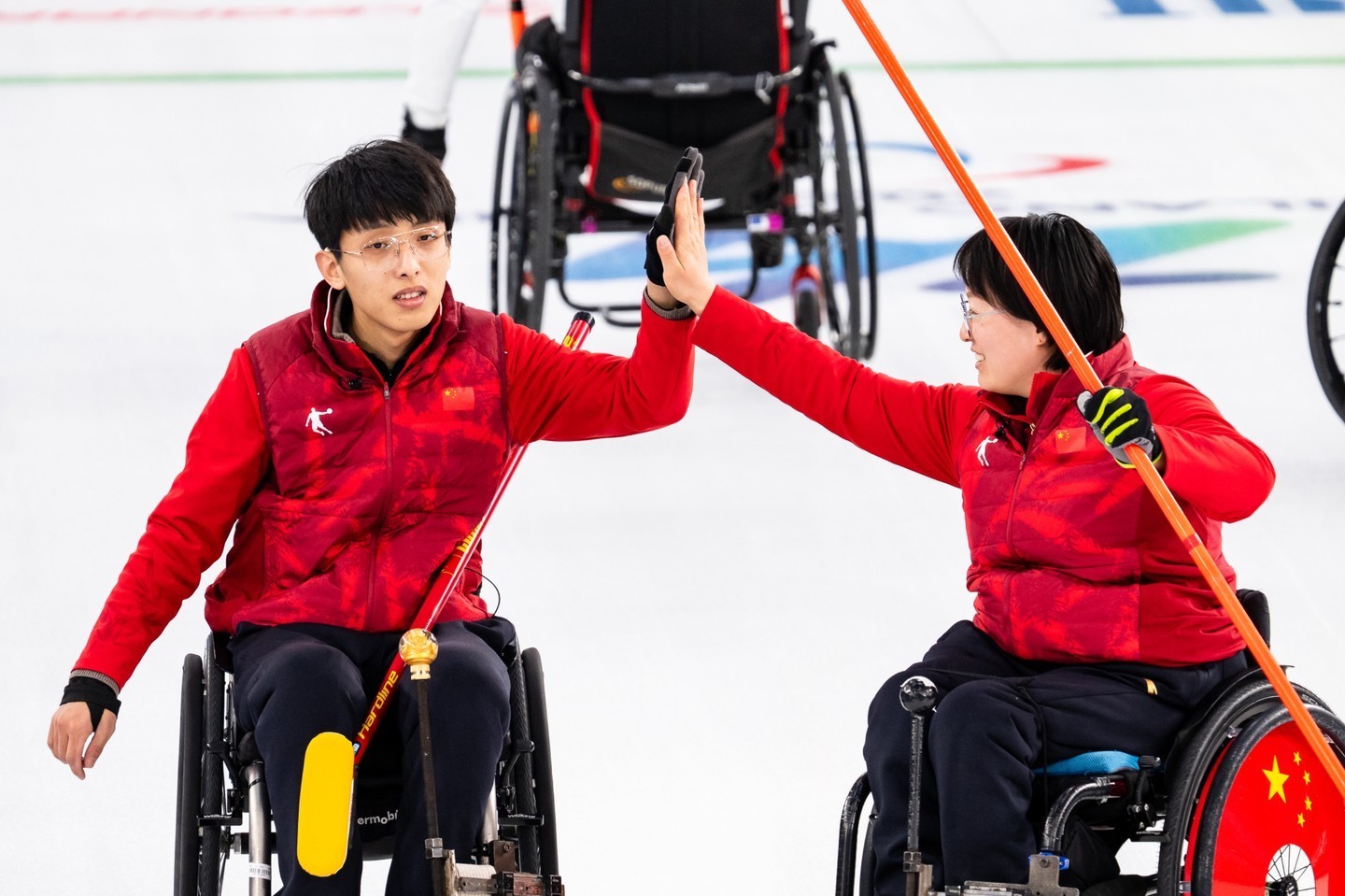 #中国轮椅冰壶混双夺金#2026米兰冬残奥会轮椅冰壶混双决赛，中国组合王蒙/杨金