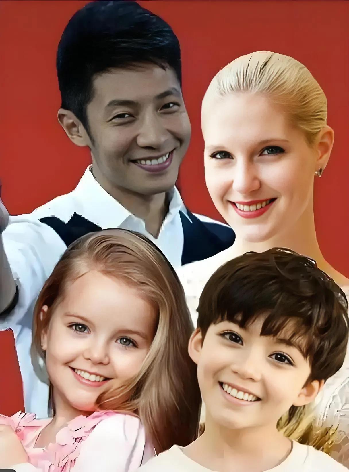 你看了撒贝宁一家四口的照片，你会找外国老婆吗？看他的一双儿女完全继承他老婆李白的