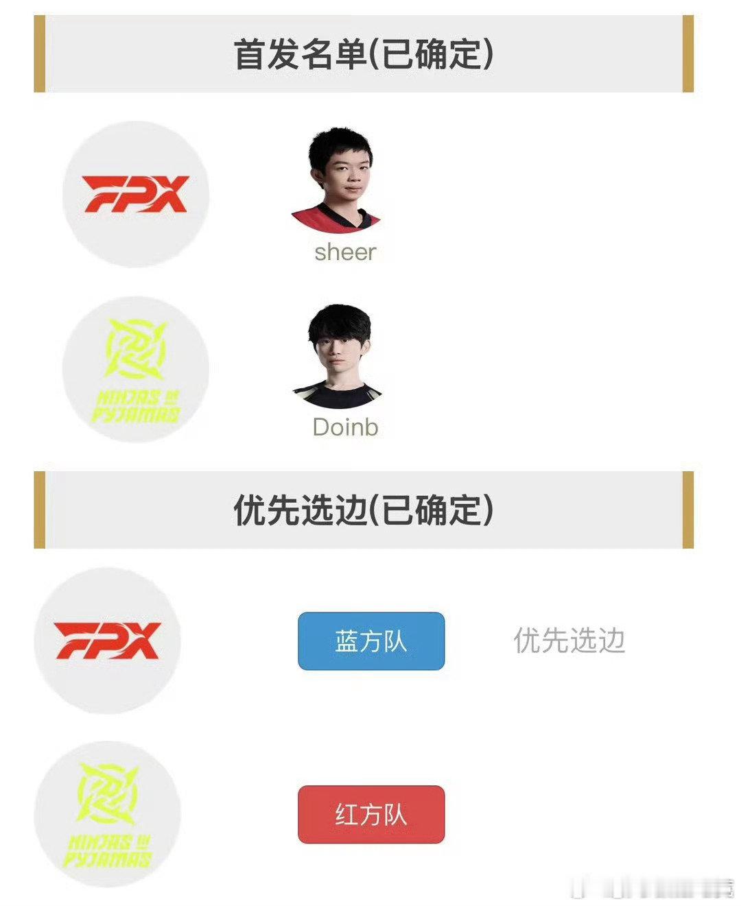 Doinb参加Solo选边明天17:00FPX对战NIPSOLO赛