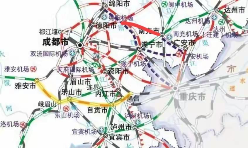 如果绵遂内铁路和遂渝铁路连接或者遂广忠黔铁路修建，那么南充将会错失最后的机会连接