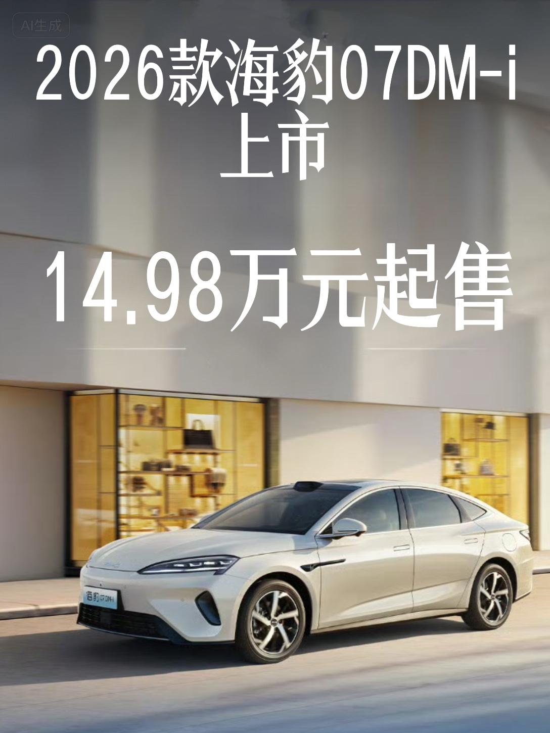 现在大家上一下今天晚上比亚迪2026款海豹07DMi的价格，一共是五个配置～1