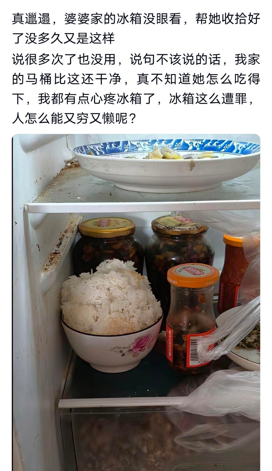 婆婆太邋遢了，冰箱根本没眼看，收拾好没多久又是这样