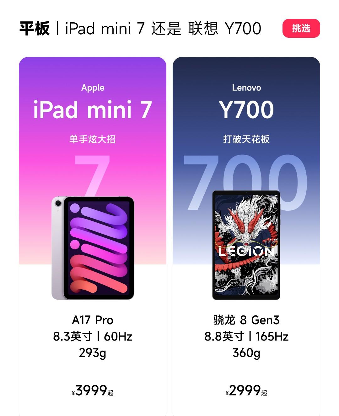 小平板，选Mini7还是Y700？小平板的赛道原来这么狭窄吗？想买一台小平