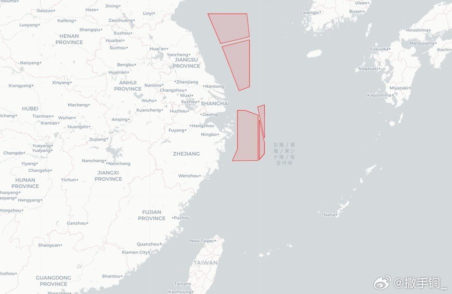 外媒称中方宣布在上海以北和以南的近海空域设置空域保留区，有效期为3月27日至5月