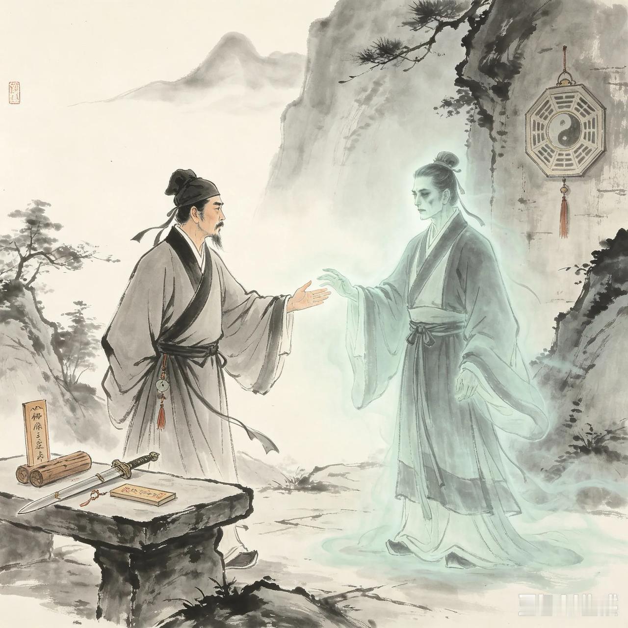 清朝时，泰州人王弼在延安一带行医。巫师王万里带着侄子王尚贤，在龙沙摆摊算卦。王弼