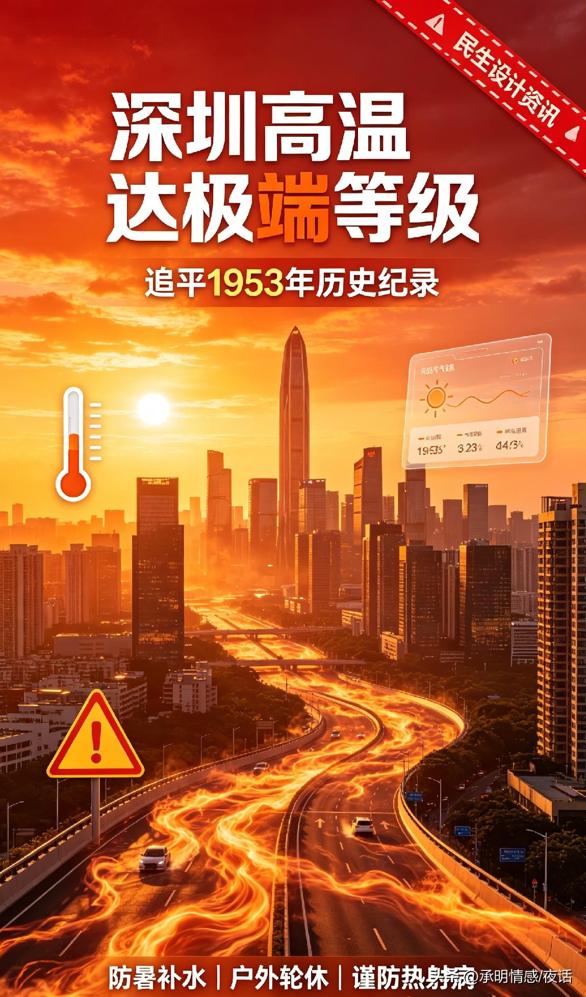 哇塞！深圳这轮高温都到极端等级啦！从8月6号开始，高温持续好多天。福田气象站连