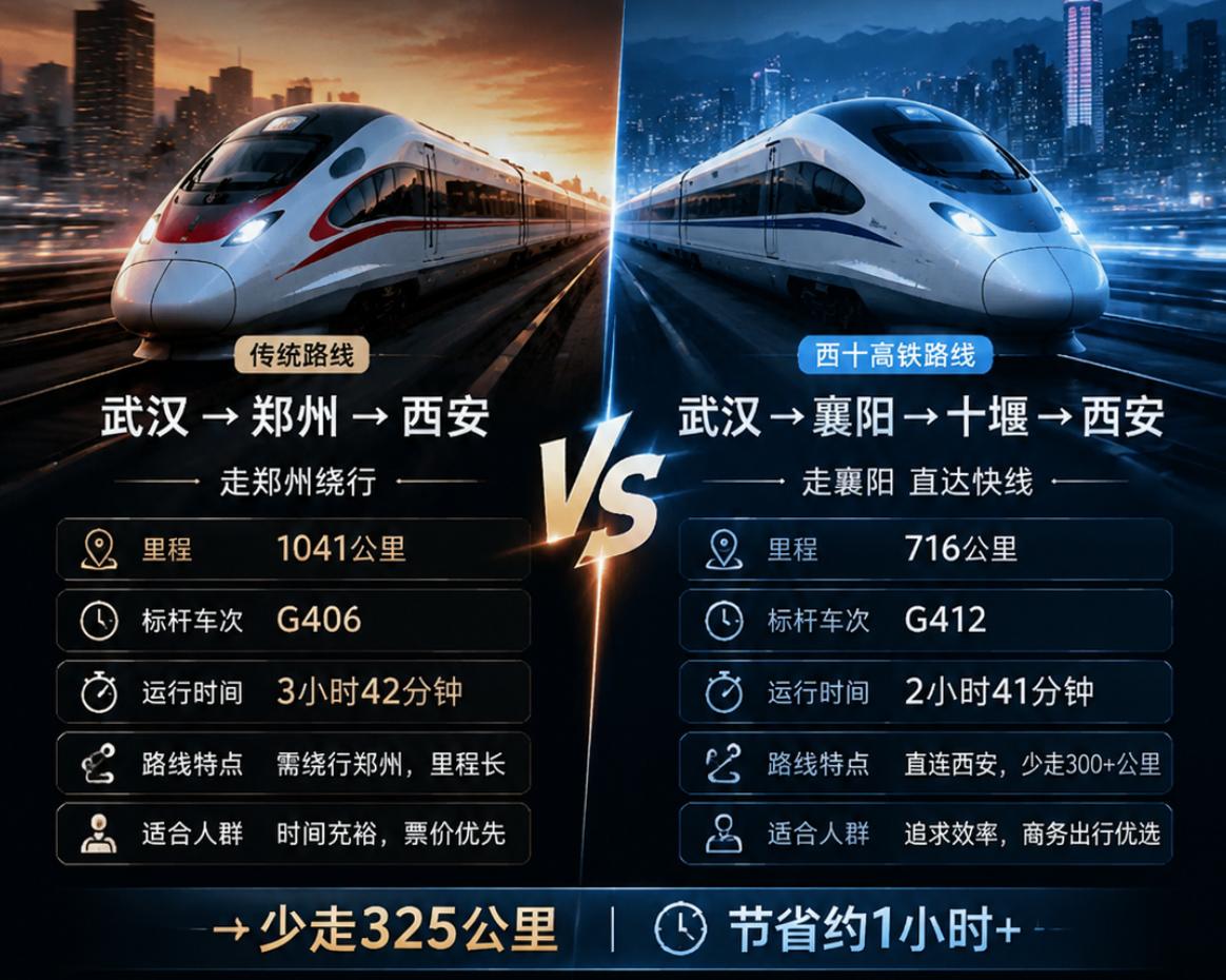 武孝城际，拖慢了西武的平均速度西十高铁开通，对比绕行郑州；西武平均268.5