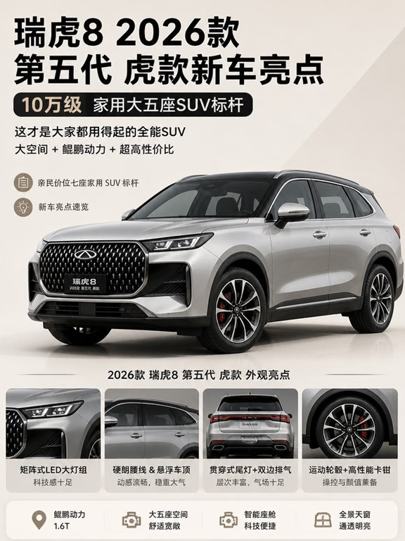预算十万看SUV，瑞虎8五代虎款能打吗？