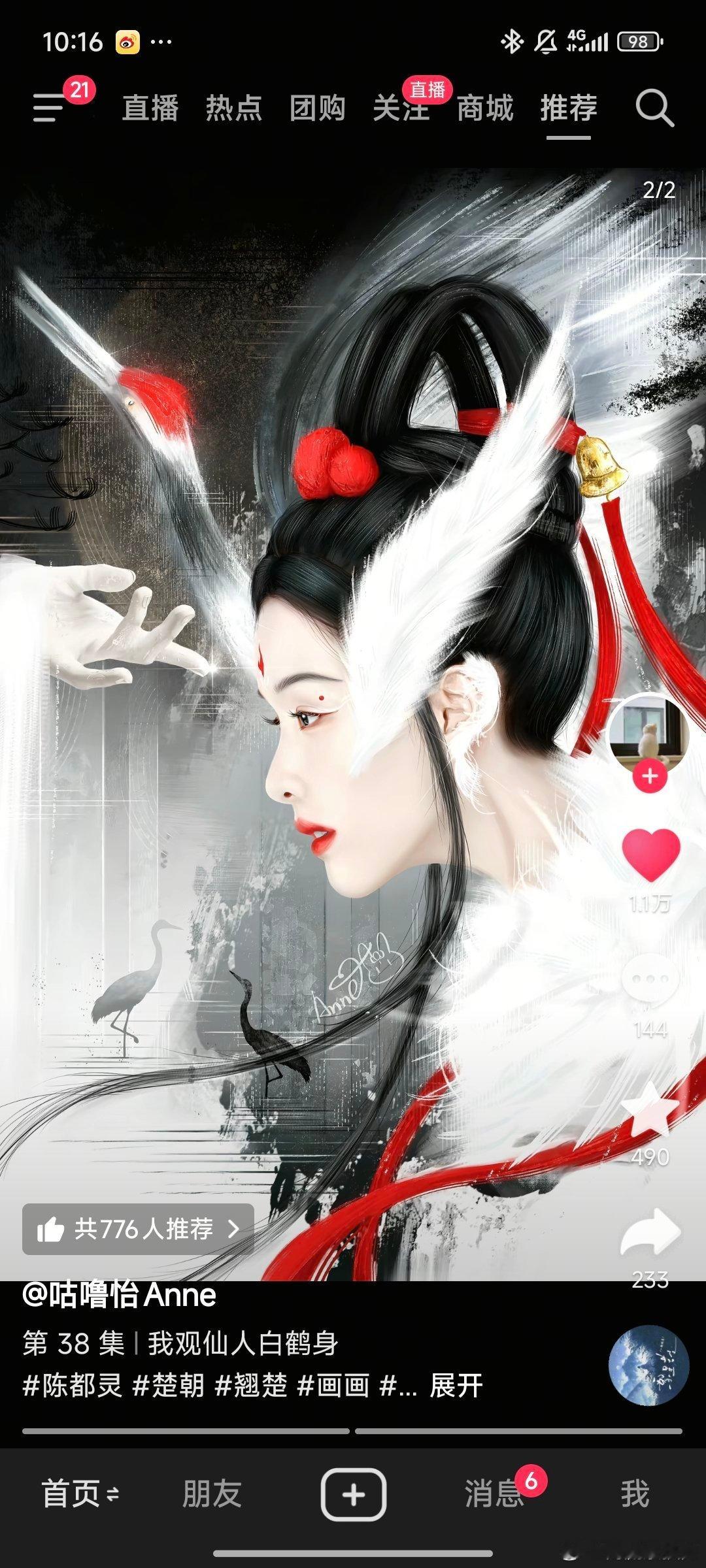 仙人白鹤，好美