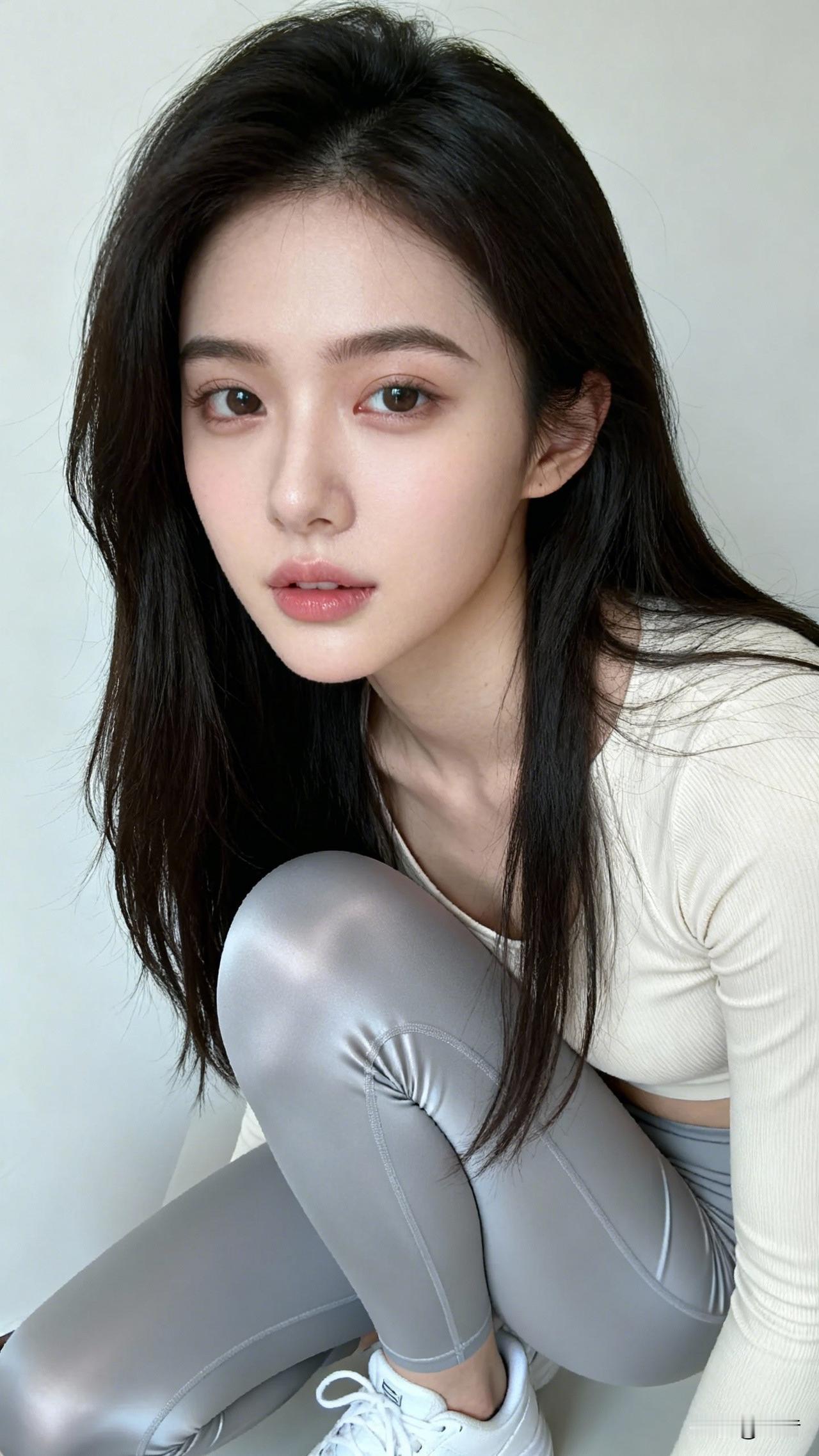 这身浅灰瑜伽裤也太显腰臀比了随手扎个头发都好温柔原来最舒服的状态最好看