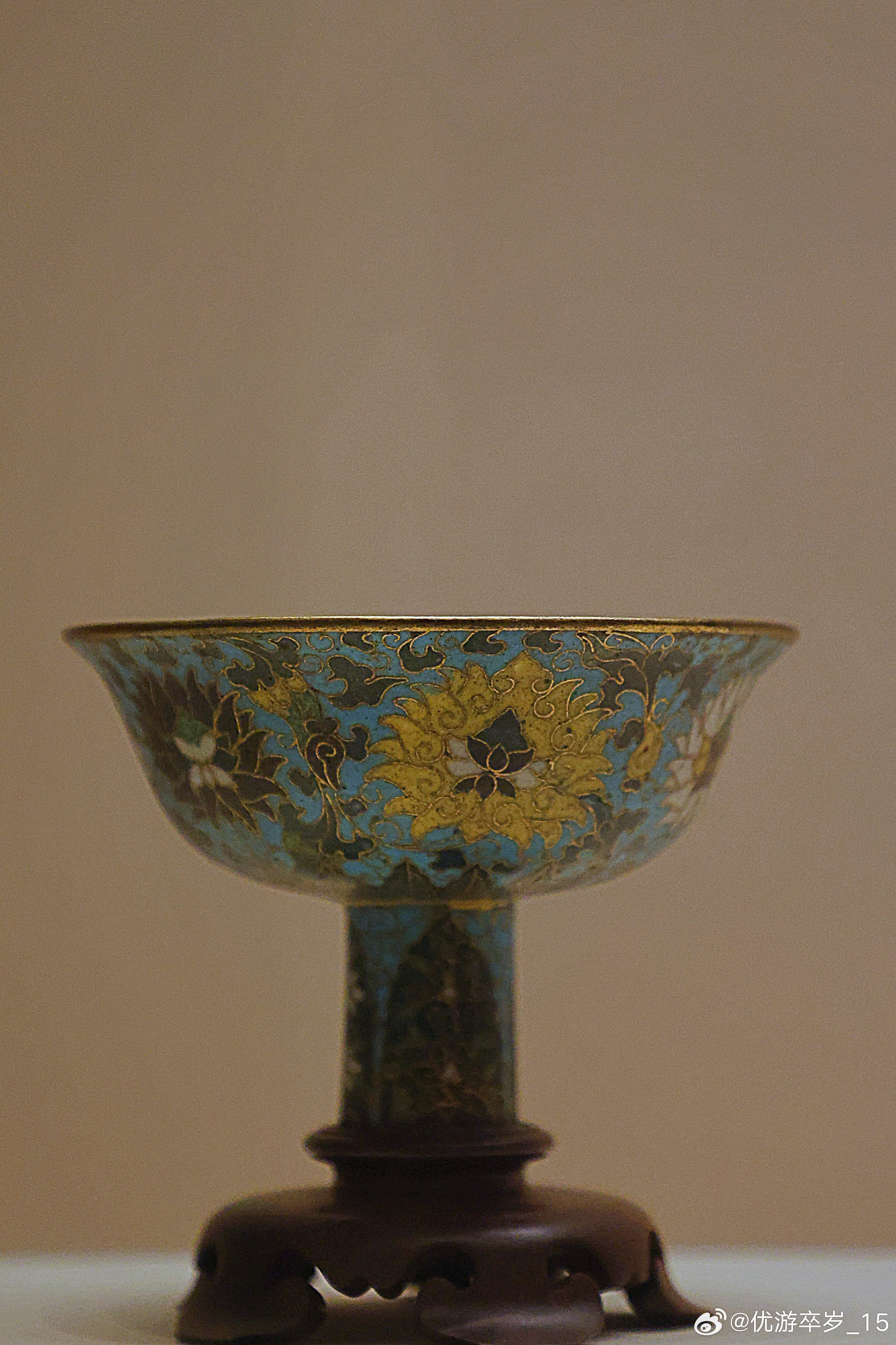 我的2026掐丝珐琅鱼藻纹高足杯明（1368-1644）国家博物馆藏掐丝珐琅工