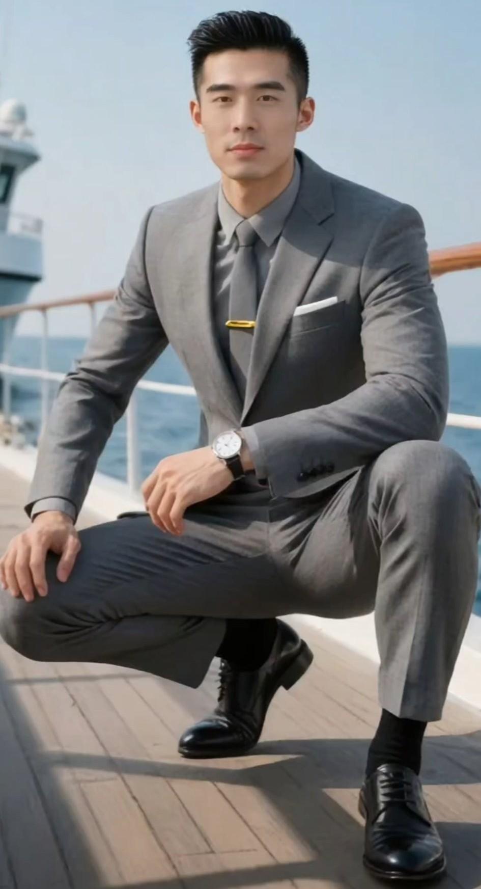 网上总有一个梗，叫男人穿灰裤子，总觉得男人穿灰裤子总能彰显男人的魅力，性张力拉满