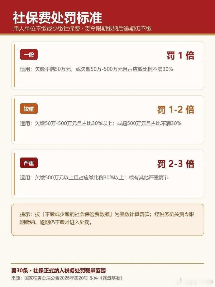 社保纳入税务处罚范围​​​​